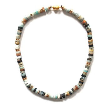 Amazonite & Gold Discs Necklace