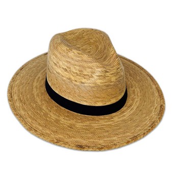 Wide Brim Palm Straw Fedora