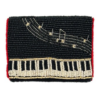 Beaded Wallet with Piano Keys