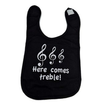 “Here Comes Treble” Black Bib