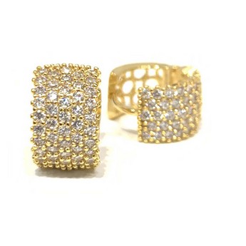 Small Gold & Crystal Huggie Earrings