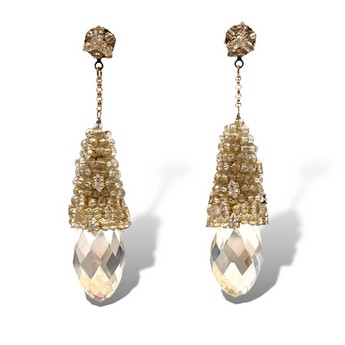Rhea Clear Rock Crystal Drop Earrings
