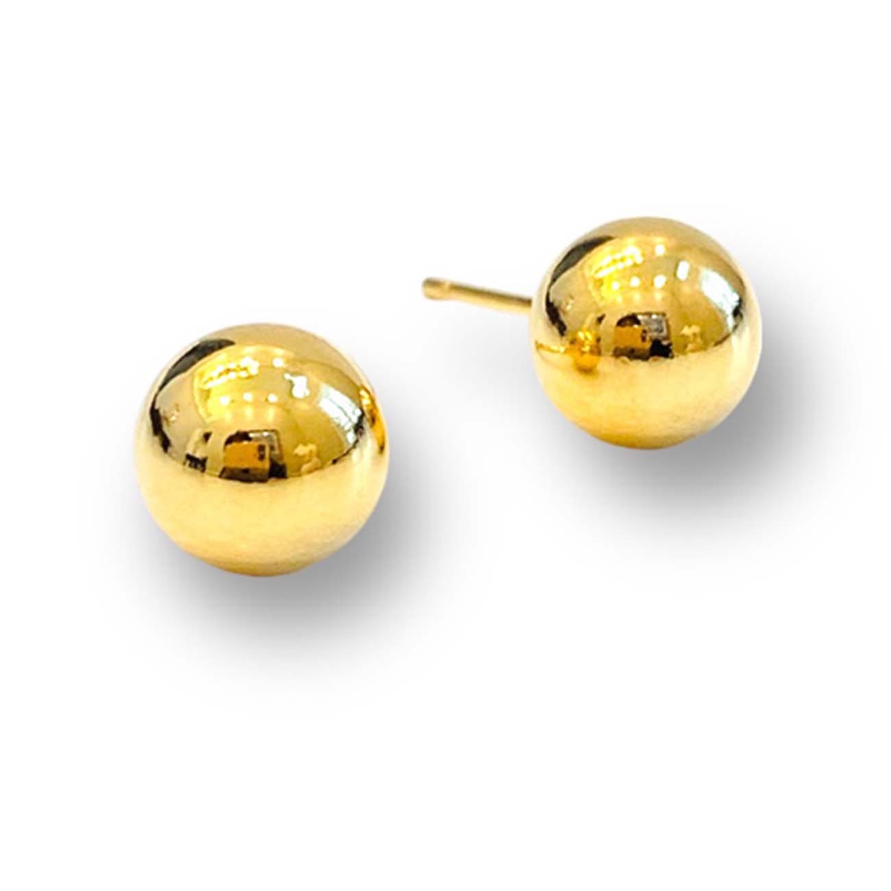 Gold Ball Stud Earrings