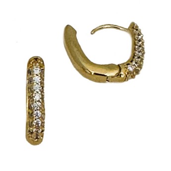 Ali Elongated Petite Hoop Earrings in Gold