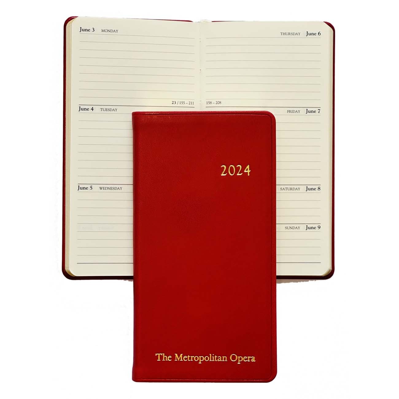 2024 Red Leather Met Opera Pocket Daybook BOOKS & STATIONERY Met