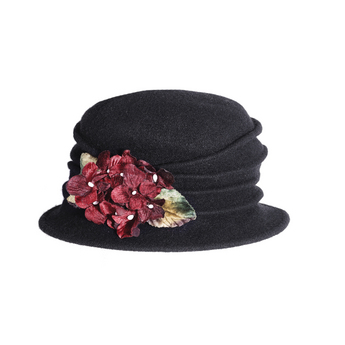 Black Autumn Cloche with Flowers