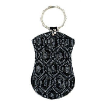 Black/Navy Patterned Mobile Bag