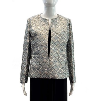 Silver & Sage Geometric Print Jacket