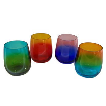 Rainbow Stemless Wine Glass