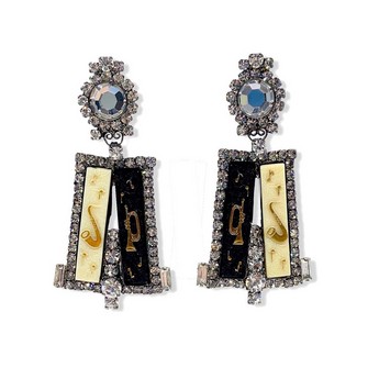 Piano Keys Statement Clip- On Earrings