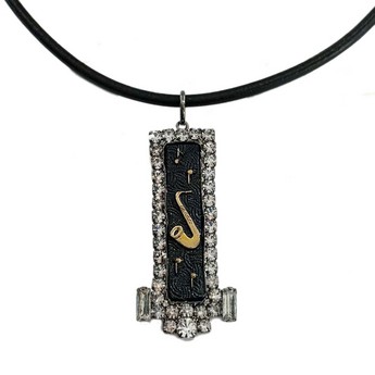 Saxophone Pendant Piano Key Necklace