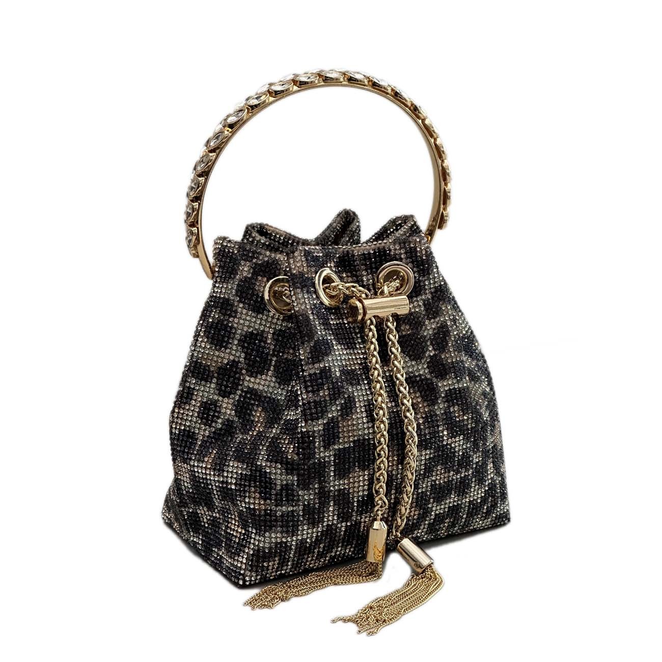 Met Opera Shop | Leopard Print Gem Drawstring Bag