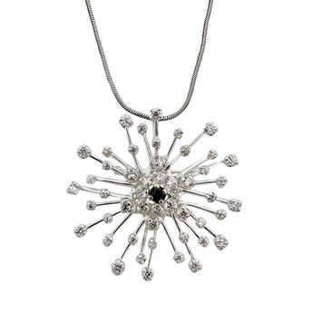 Silver Sputnik Pin & Necklace Combination