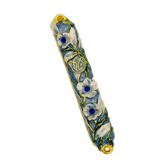 Blue & White Mezuzah Case