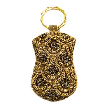 Mobile Bag With Gold Scalloped Pattern
