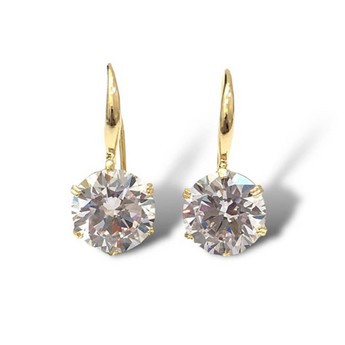 Ava Brilliant Cut Gold Drop Earring