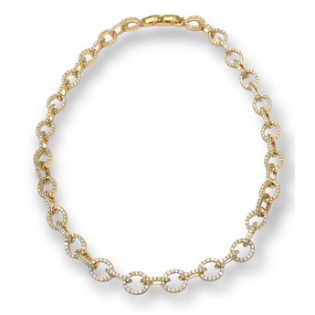 Othelia Gold Link Necklace with Crystals