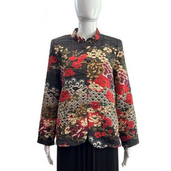 “Madama Butterfly” Stick Button Asymmetrical Jacket