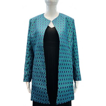 Blue & Turquoise Circle Print Jacket