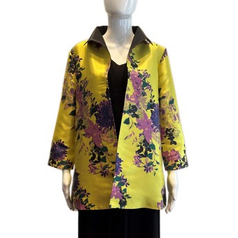 Yellow Gold Floral Swing Jacket