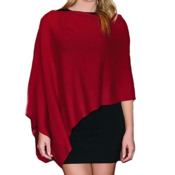 Red Velvet Cashmere Scarf/Poncho