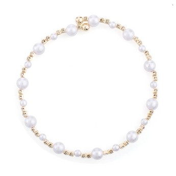 Adjustable Pearl & Crystal Bangle Bracelet