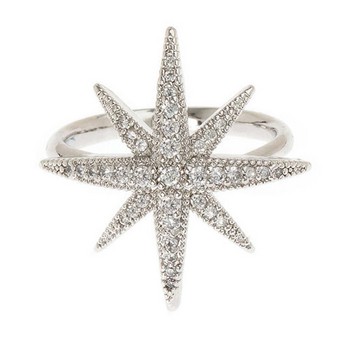 Northern Star Adjustable Ring in White Gold