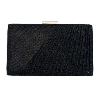 Pleated Black Clutch