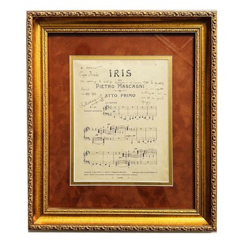 Framed Signed “Iris” Score: Pietro Mascagni