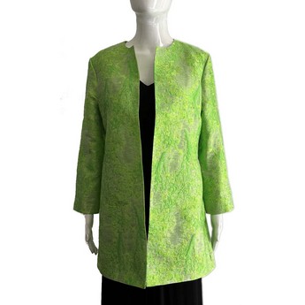  Lime Green Jacket With Abstract Pattern