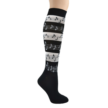 Music Stripe Knee High Socks