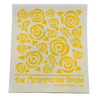 Met Opera Yellow Roses Sponge Cloth