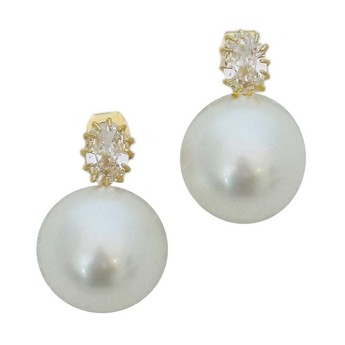 Crystal Stud & Pearl Drop Earrings