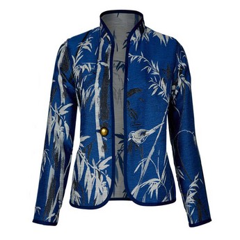 Blue & White Songbird Reversible Jacket