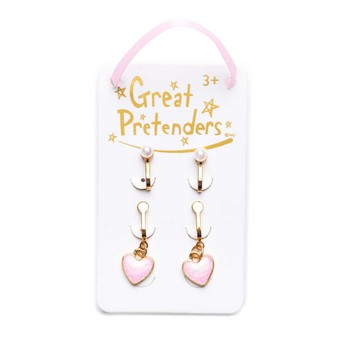Clip-On Earring Set: Pearls & Hearts