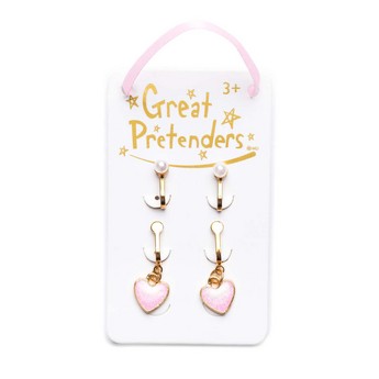 Clip-On Earring Set: Pearls & Hearts