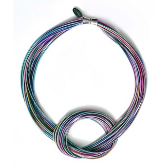 Multi-Colored Large Knot Necklace