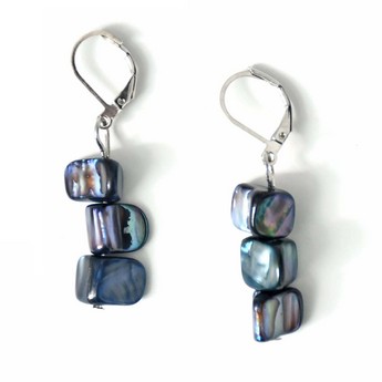 Midnight Mother of Pearl Earrings