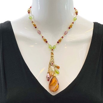 Carnival Necklace with Multicolored Murano Glass Beads
