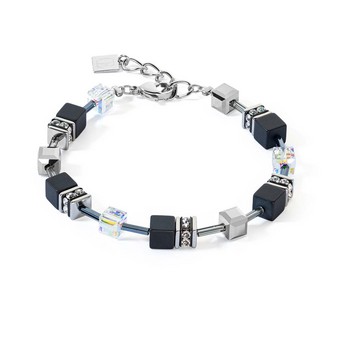 Onyx and Crystal Geocube Bracelet