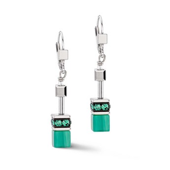 Green Geocube Earrings