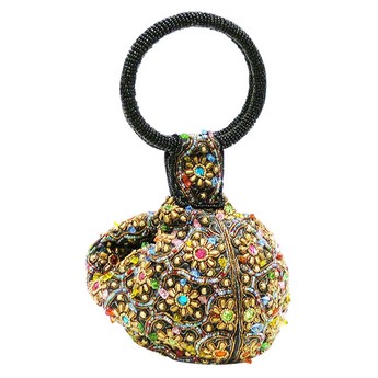 Multicolored Beaded Bag with Ring Handles