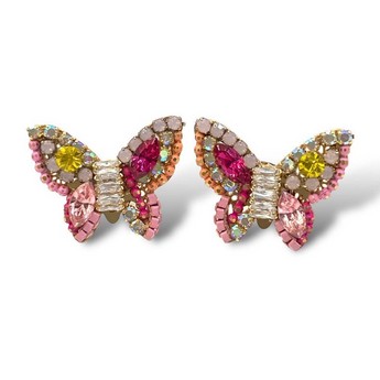 Butterfly Stud Earrings in Pink