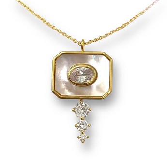 Mother of Pearl Key Necklace