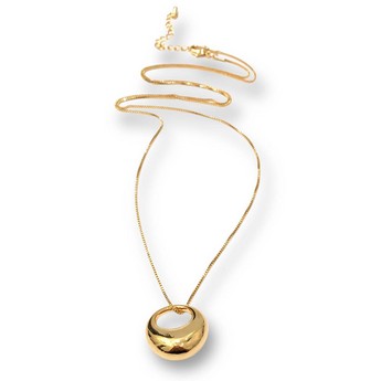 Gold Necklace with Bell-Shaped Pendant