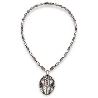 Snake Necklace in Gunmetal