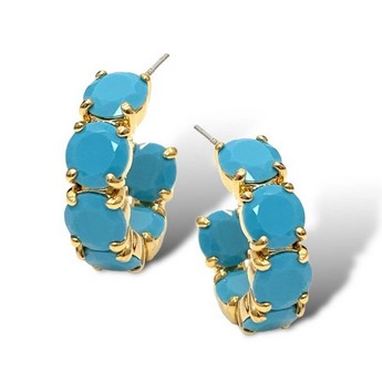 Turquoise Inside-Out Hoop Earrings