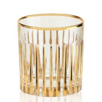 Gold Stripes Whiskey Glass