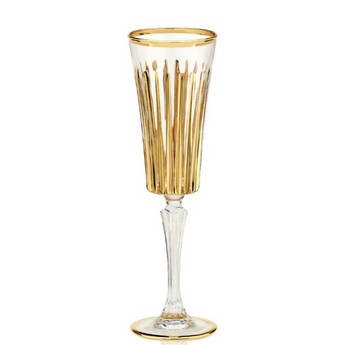 Gold Stripes Champagne Flute