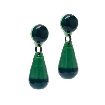 Supernova Drop Earrings in Green and Blue